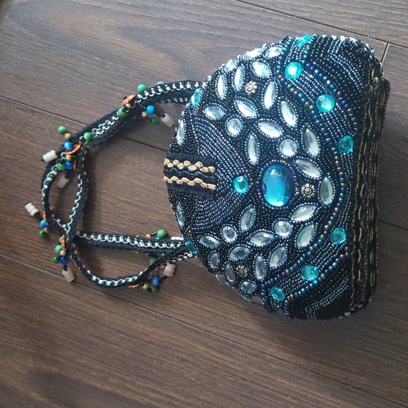 Handmade Beaded & Rhinestone Handbag - Picture 3 of 12